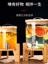 High Temperature Resistant Glass Fermentation Jar with Spigot for Wine, Fruit Infusions, and Beverages, Home Use Sealed Container