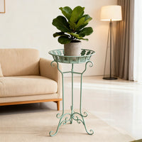 Wrought Iron Round Flower Stand Small Table Stool Indoor Outdoor Patio Balcony Coffee Table Decoration