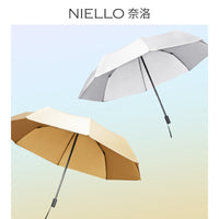 Nailuo UPF50+ Double-Layer Triple-Fold Sun Umbrella with Titanium Coating for UV Protection