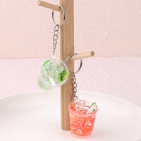 Miniature Luminous Leaf Ice Bucket Drink Bottle Keychain Charm