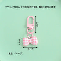 Dopamine Plaid Bowknot Keychain Pendant for Bags and Apparel
