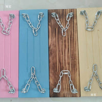 Outdoor Wooden Swing Seat with Iron Chains for Yard and Patio