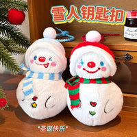 Cute Plush Snowman Keychain Pendant for Backpacks and Christmas Decor