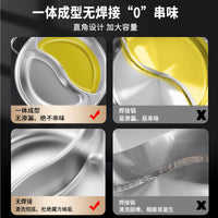 Stainless Steel Divided Hot Pot with Lid, Induction Compatible, Thickened Shabu Shabu Pot for Home Use