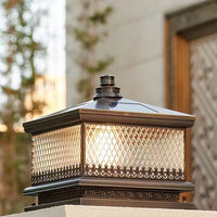 Outdoor Solar Powered Copper Pillar Light for Garden and Villa
