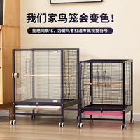 Splash-Proof Bird Cage with Glass or Wire Door for Parakeets and Small Birds