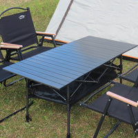 Adjustable Height Aluminum Alloy Portable Folding Camping Table
