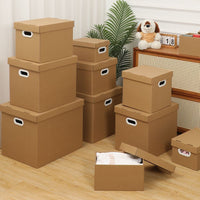 Heavy-Duty Corrugated Cardboard Storage Boxes with Lids for Moving and Organization