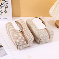 Nordic Linen-Style Tissue Box Cover, Japanese Modern Minimalist Desktop Tissue Holder for Living Room, Dining Room, Hotel, and Home Stay