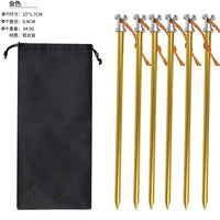 Deluxe Aluminum Alloy Tent Stakes, 23cm Heavy-Duty Windproof Ground Pegs with Rope for Outdoor Camping and Canopies