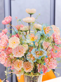 Luxury Artificial Azalea Flower Arrangement with Vase for Home Decor