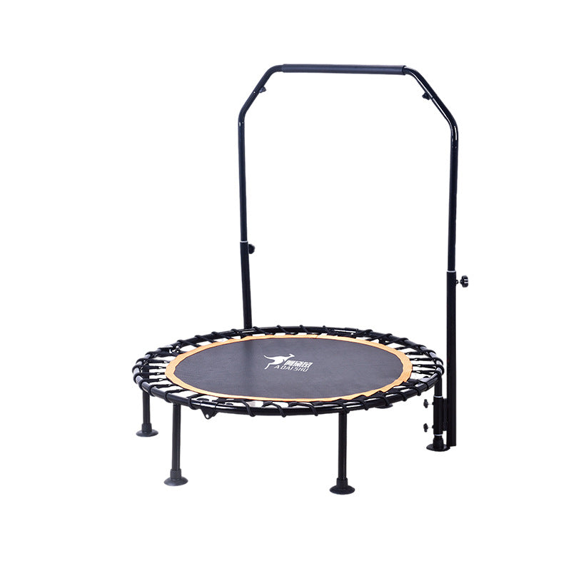 Indoor Adult Fitness Trampoline with Adjustable Handrail for Home Use