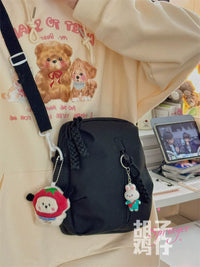 Cute Transparent Ita Bag for Girls - Korean Style Versatile Crossbody Shoulder Bag with Wheat Ear Design