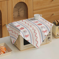 Korean Style Cherry Bowknot Dust Cover for Microwave & Coffee Machine, Small Square Cloth
