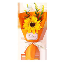 Artificial Sunflower and Rose Soap Flower Bouquet for Valentine's Day and Gifts