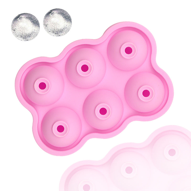 6-Cavity Sphere Ice Cube Mold for Cocktails and Vodka, Silicone Ice Ball Maker
