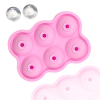 6-Cavity Sphere Ice Cube Mold for Cocktails and Vodka, Silicone Ice Ball Maker