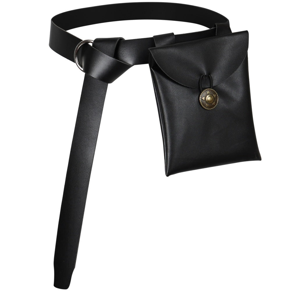 Medieval Knight Renaissance LARP PU Leather Belt Pouch Jewelry Storage Bag