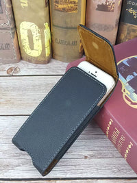 Durable Horizontal Leather Phone Pouch with Belt Clip for Men