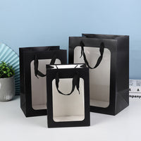 Windowed Gift Bag with Handle for Flowers and Presents