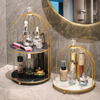 Bathroom Countertop Organizer with Birdcage Design for Cosmetics and Toiletries