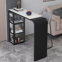 Modern Minimalist Home Bar Table with Storage for Living Room Sofa Side or Balcony