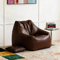 Vintage Lazy Sofa Tatami Single Recliner with Backrest for Balcony Bedroom