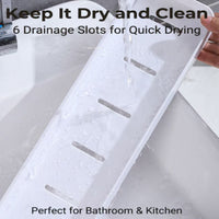 Wall-Mounted Punch-Free Bathroom Shelf with Hooks for Kitchen and Bathroom Storage