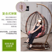 Indoor Outdoor Wicker Hanging Basket Chair with Stand, Rattan Swing Hammock for Patio Balcony Garden