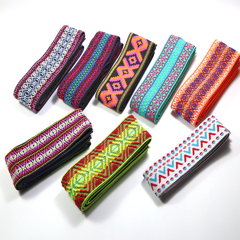 Ethnic Jacquard Elastic Band for Clothing and DIY Crafts