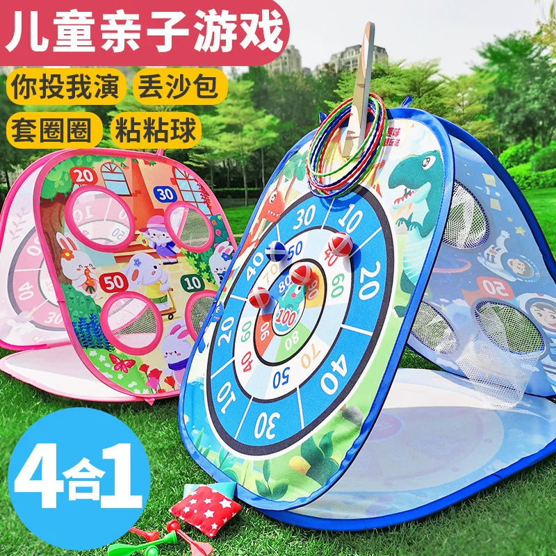 Kids Outdoor Sports Toy Throwing Beanbag Flying Disc Dart Game Props for Children Lawn Play
