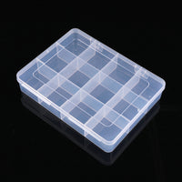 12-Grid Clear Plastic Storage Box for Jewelry, Electronic Components, Wax Seals, Heat Shrink Tubing