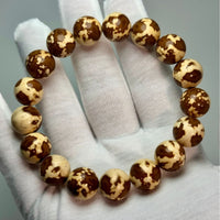 Premium Purple Gold Rat Bodhi Seed Bracelet with Panda Face Carving