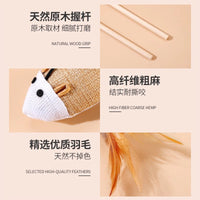 Interactive Cat Wand Toy with Mouse and Bell for Indoor Cats