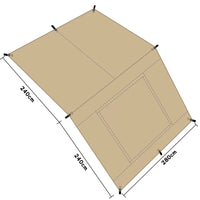 SUV Car Side Awning 210D Oxford Cloth Black Glue Waterproof Outdoor Camping Tent
