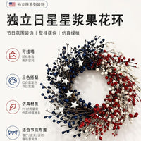 Independence Day Star Plastic Ball Wreath Wall Hanging Decoration
