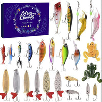 24-Piece Lure Fishing Tackle Blind Box Set Christmas Advent Calendar New Year Gift