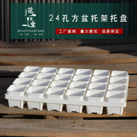24-Cell Plastic Square Pot Tray for Succulents, Seedlings, and Cuttings, Compatible with Drip Trays