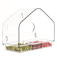 Large Acrylic Suction-Cup Outdoor Bird Feeder Transparent Pet Bird House