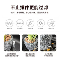 Aquarium Water Circulation Ornament with Stone Trough Tray and Filter