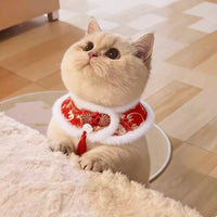 Pet God of Wealth Costume Hat for Cats and Dogs, Festive Chinese New Year Pet Headwear