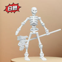 Articulated Skeleton Figure Building Blocks Set with Weapons