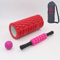 Yoga Foam Roller Set with Massage Stick, Fascia Ball, and Yoga Strap for Muscle Relaxation