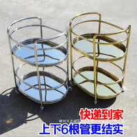 Stainless Steel Mobile Serving Cart for Food, Beverages, and Desserts