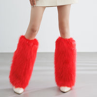 Women's Faux Fur Boot Cuffs Leg Warmers Short Ankle or Long Calf Length