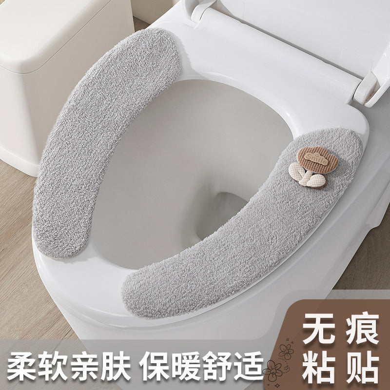 Toilet Seat Cover Cushion, Universal Paste-on Warm Toilet Seat Pad for All Seasons