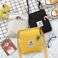 Women's Canvas Crossbody Bag, Casual Small Shoulder Purse for Students