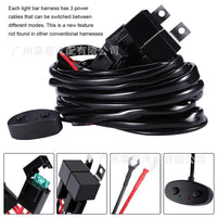 Dual Color Off-Road Spotlight Wiring Harness with Strobe Button and Dual Switch Control