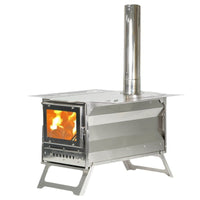 Orange & Pomelo Outdoor Camping Integrated Stainless Steel Desktop Wood Stove Tent Heater BBQ Grill