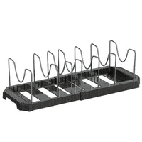 Expandable Dish Drying Rack Kitchen Countertop Pot Lid Holder Adjustable Cookware Organizer